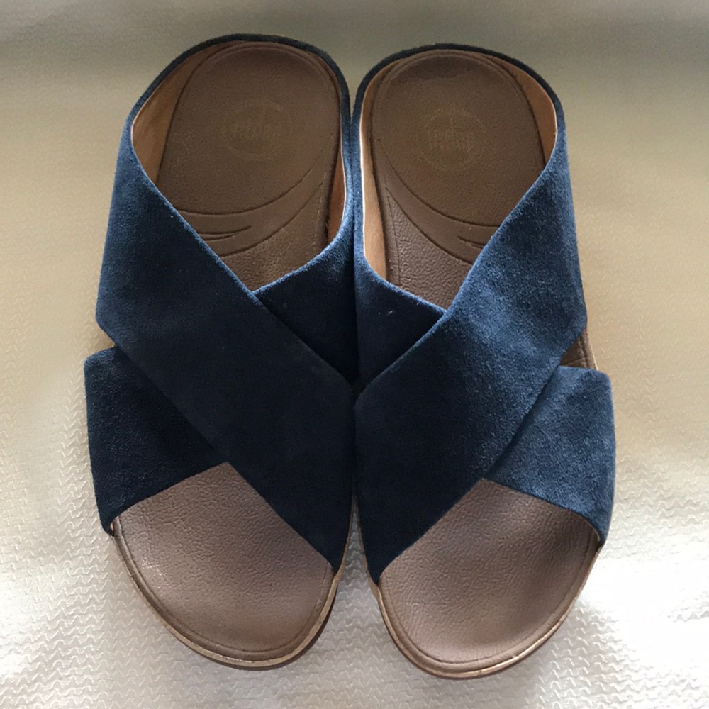 Navy fit flop shoes size 10